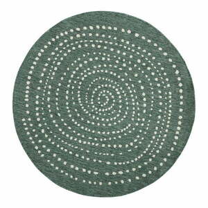 Zielony dwustronny dywan zewnętrzny NORTHRUGS Bali, Ø 140 cm obraz