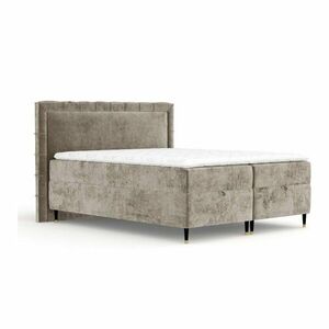 Beżowe łóżko boxspring ze schowkiem 160x200 cm Voyage – Maison de Rêve obraz