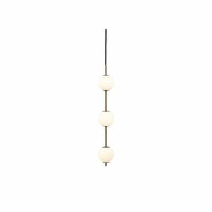 Metalowa lampa wisząca LED w kolorze mosiądzu ze szklanym kloszem ø 12 cm Audrey – UMAGE obraz