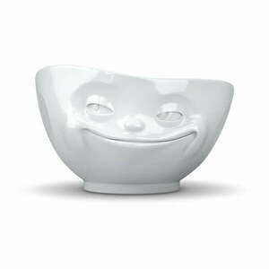 Biała porcelanowa uśmiechnięta miska 58products obraz