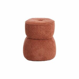 Pomarańczowy puf z materiału bouclé Leyla – Light & Living obraz