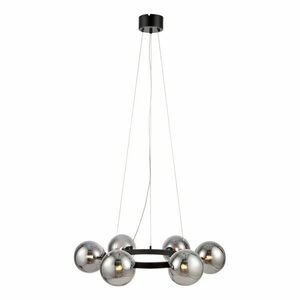 Lampa wisząca z czarną konstrukcją Markslöjd Circle 6L obraz