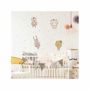 Zestaw dziecięcych naklejek ściennych Ambiance Scandinavian Animals with Hearts obraz