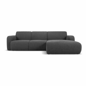 Ciemnoszary narożnik z materiału bouclé (prawostronny) Molino – Micadoni Home obraz