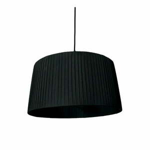 Czarna lampa wisząca z tekstylnym kloszem ø 50 cm – SULION obraz