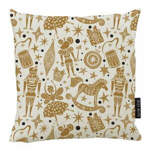 Poszewka na poduszkę ze świątecznym motywem 45x45 cm Golden Nut Cracker – Butter Kings obraz