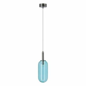 Niebieska lampa wisząca LED ze szklanym kloszem ø 13 cm Fiuggi – Candellux Lighting obraz