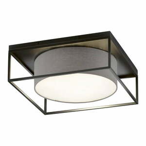 Czarno-szara lampa sufitowa z tekstylnym kloszem 60x60 cm Carre – Fischer & Honsel obraz