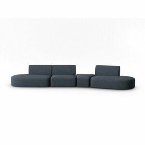 Niebieska sofa z tkaniny szenilowej prawostronna 428 cm Paolo – Milo Casa obraz