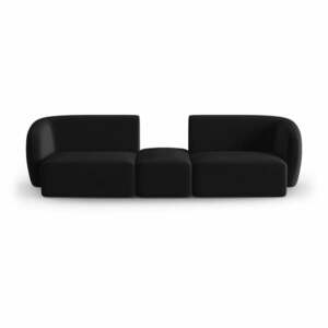 Czarna aksamitna sofa 246 cm Paolo – Milo Casa obraz