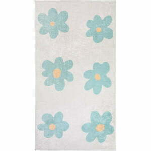 Miętowo-kremowy chodnik odpowiedni do prania 80x200 cm Cute Flowers Green – Vitaus obraz