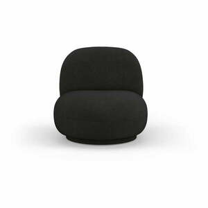 Czarny fotel z materiału bouclé Chuck – Micadoni Home obraz