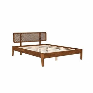 Ciemnobrązowe łóżko dwuosobowe z litego drewna świerkowego ze stelażem 160x200 cm Izabelya – Kalune Design obraz