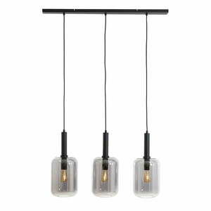 Czarna lampa sufitowa z szklanym kloszem 100x22 cm Lekar – Light & Living obraz