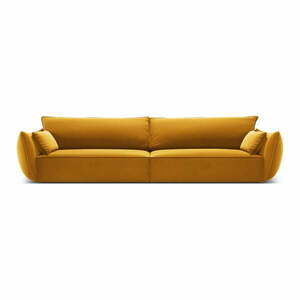 Musztardowa aksamitna sofa 248 cm Vanda – Mazzini Sofas obraz