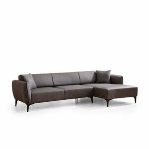 Ciemnoszara sofa narożna Belissimo, narożnik prawy – Balcab Home obraz