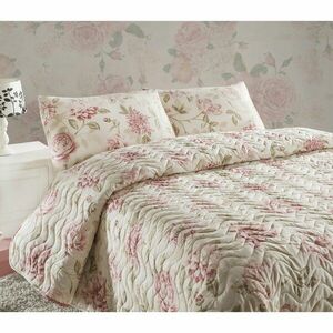 Zestaw pikowanej narzuty na łóżko i 2 poszewek na poduszki Eponj Home Care Pink, 240x220 cm obraz