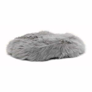 Szara poduszka na krzesło ze skóry owczej Native Natural Round, ⌀ 40 cm obraz