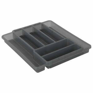 Szary plastikowy organizer na sztućce do szuflady 39, 7 x 34 cm Domino – Rotho obraz