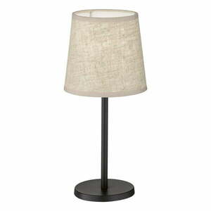 Czarno-beżowa lampa stołowa z tekstylnym kloszem (wysokość 30 cm) Eve – Fischer & Honsel obraz