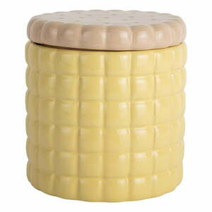 Jasnożółty ceramiczny pojemnik dekoracyjny ø 14x15 cm Biscuit Box – PT LIVING obraz
