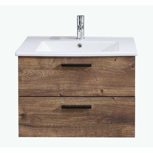Brązowa szafka pod umywalkę bez baterii w dekorze dębu 71x51 cm Set 374 – Pelipal obraz