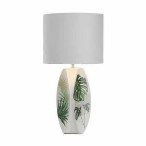 Biało-zielona lampa stołowa z tekstylnym kloszem (wys. 59 cm) Palma – Candellux Lighting obraz