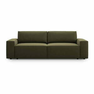 Zielona aksamitna rozkładana/ze schowkiem sofa 247 cm Jodie – Micadoni obraz