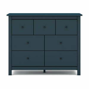 Ciemnoniebieska niska komoda z drewna sosnowego 110x80 cm Misti – Marckeric obraz