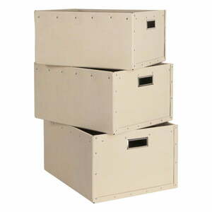 Beżowe kartonowe pojemniki zestaw 3 szt. Ture – Bigso Box of Sweden obraz