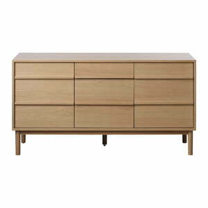 Niska komoda w dekorze dębu 75x140 cm Ponza – Unique Furniture obraz