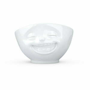 Biała porcelanowa uśmiechnięta miska 58products obraz