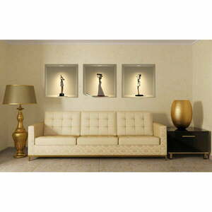 Zestaw 3 naklejek 3D Ambiance African Statues obraz