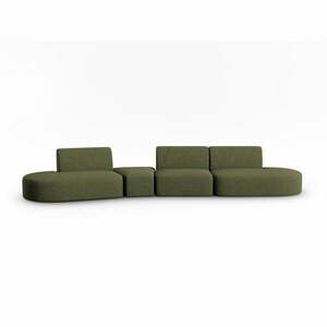 Zielona sofa z tkaniny szenilowej lewostronna 428 cm Paolo – Milo Casa obraz