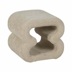 Beżowy puf z materiału bouclé – Ixia obraz