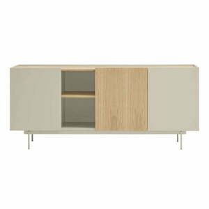 Beżowo-naturalna niska komoda w dekorze dębu 180x78 cm Otto – Teulat obraz