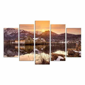 Obrazy zestaw 5 szt. Winter Sunset – Wallity obraz