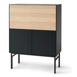 Czarny barek w dekorze dębu 91x111 cm Edge – Hammel Furniture obraz