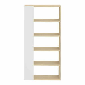 Biały regał z blatem w dekorze dębu 90x188 cm Ella – TemaHome obraz
