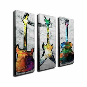 3-częściowy obraz na płótnie Guitars obraz