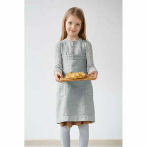 Dziecięcy szary lniany fartuch Linen Tales Pinafore, 60x34 cm obraz