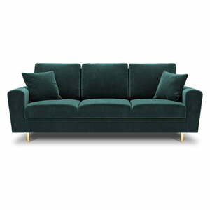 Morska aksamitna rozkładana sofa ze schowkiem 235 cm Kyoto – Cosmopolitan Design obraz