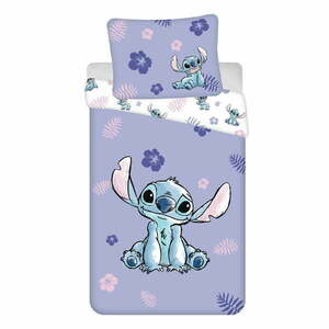 Bawełniana dziecięca pościel jednoosobowa 140x200 cm Lilo and Stitch – Jerry Fabrics obraz