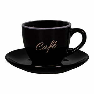 Czarna kamionkowa filiżanka do espresso Bistro - café - Antic Line obraz