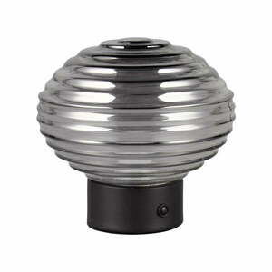 Czarno-szara lampa stołowa LED ze ściemniaczem i szklanym kloszem (wys. 14, 5 cm) Earl – Trio obraz