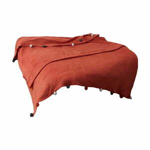 Ceglasta polarowa narzuta 200x220 cm Pom Pom – Mijolnir obraz