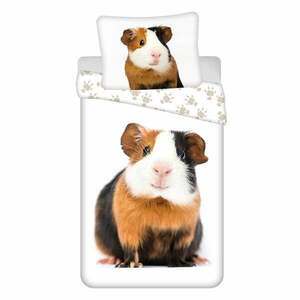 Biała bawełniana pościel dziecięca jednoosobowa 140x200 cm Guinea Pig – Jerry Fabrics obraz