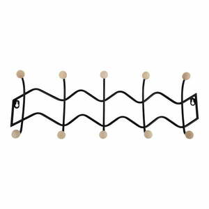 Czarny metalowy wieszak ścienny 61 cm Zig Zag – PT LIVING obraz