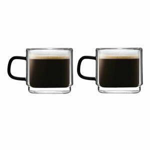 Szklane kubki zestaw 2 szt. na espresso 80 ml Carbon – Vialli Design obraz