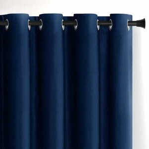 Ciemnoniebieska aksamitna zasłona częściowo zaciemniająca (dimout) 140x270 cm Eyelets – Restilo obraz